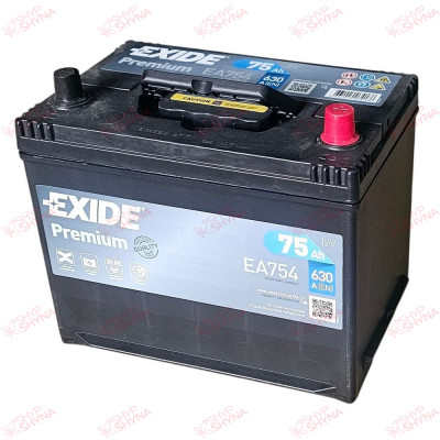 Exide ASIA Premium 75AH 630EN плюс праворуч, зображення №