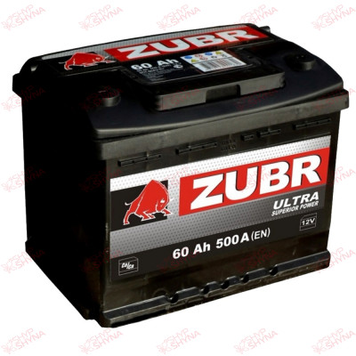 ZUBR Ultra 60AH 500EN плюс ліворуч, зображення №