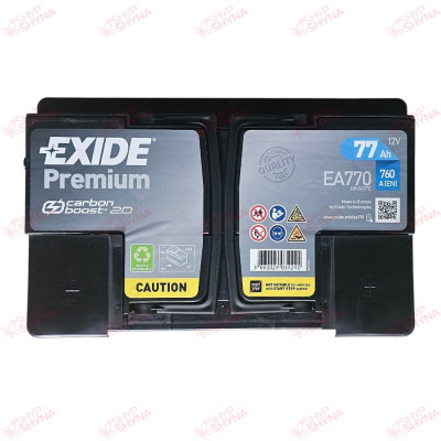 Exide Premium 77AH 760EN плюс праворуч, зображення № 2