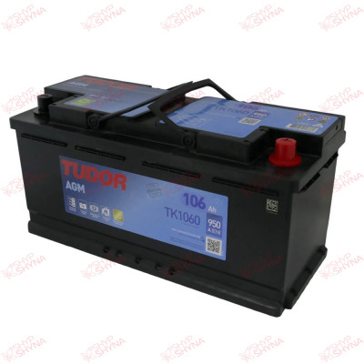 Tudor Start-and-Stop AGM 106AH 950EN плюс праворуч, зображення №