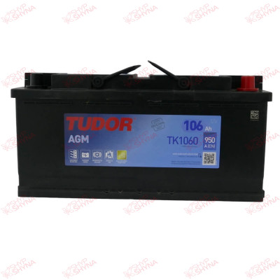 Tudor Start-and-Stop AGM 106AH 950EN плюс праворуч, зображення № 3