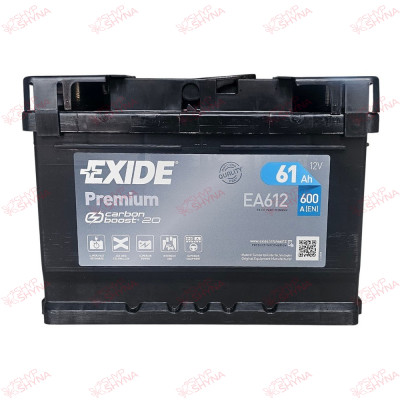 Exide Premium 61AH 600EN плюс праворуч, зображення № 2