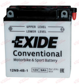 Exide Moto 12N9-4B-1 9AH 85EN плюс ліворуч, зображення №