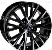 Replica Volkswagen (VV5213) 6,5 15 5x112 ET35 DIA57,1 Black machined face, зображення №