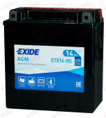 Exide Moto ETX16-BS 14AH 215EN плюс ліворуч, зображення №
