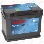 Tudor Start-and-Stop AGM 60AH 680EN плюс праворуч, зображення №