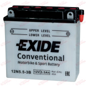 Exide Moto 12N5,5-3B 5.5AH 45EN плюс праворуч, зображення №